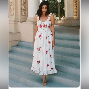 Christy Dawn Nicks Dress Red Lilly Embroider